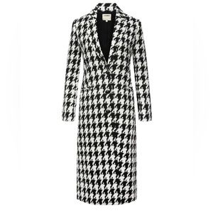 L’AGENCE Xander Single Brested Coat in Black & White houndstooth Size 2